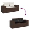 vidaXL Garden Sofa Set Brown PE rattan Large Adjustable Armrests