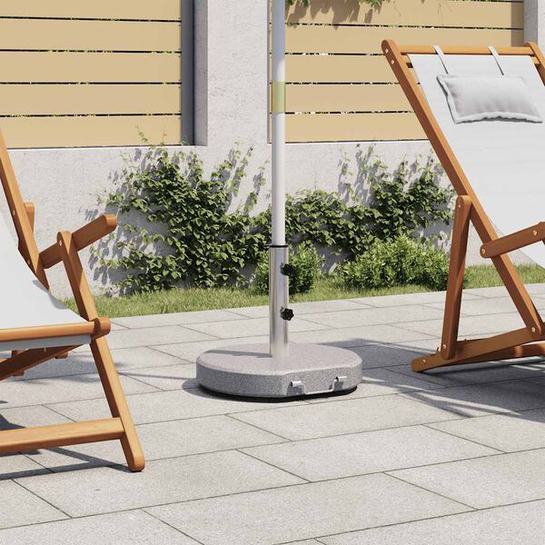 vidaXL Parasol Stand Grey Polished granite and stainless steel 17.7 in