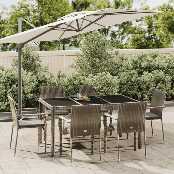 vidaXL Garden Dining Set Grey