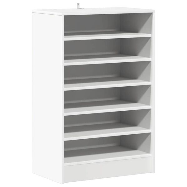 vidaXL Shoe Cabinet White Engineered Wood 23.6 x 13.8 x 36.2 in