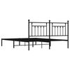 vidaXL Bed Frame Black Steel Super King Bed Frame Rectangular