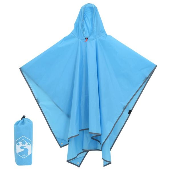 vidaXL Rain Poncho with Hood 2-in-1 Design Blue 87.8"x57.1"