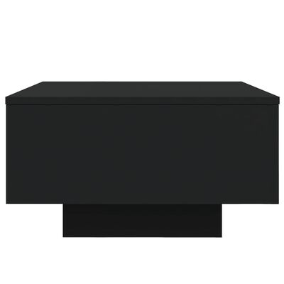 vidaXL Coffee Table with LED Lights Black 21.7"x21.7"x12.2"