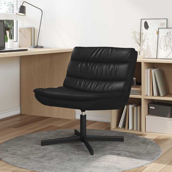 vidaXL Swivel Chair Black 63 x 75 x 76 cm PU