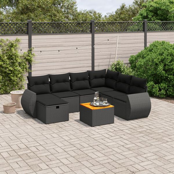 vidaXL Garden Sofa Set Black