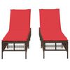 vidaXL Patio Sun Lounger Brown PE rattan Standard