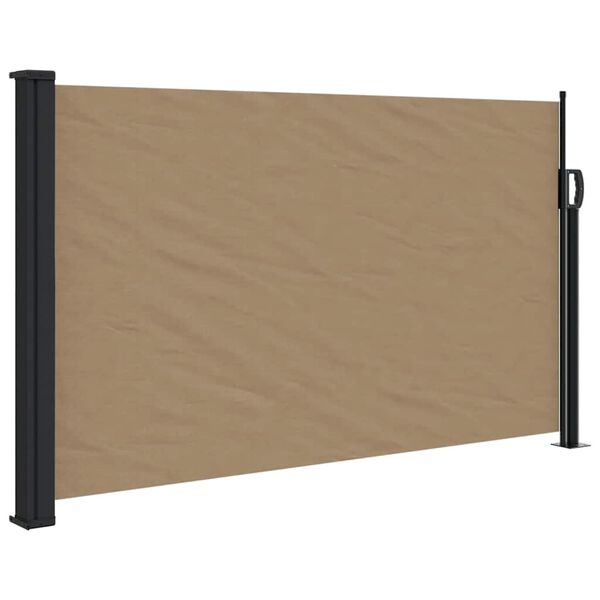 vidaXL Retractable Side Awning Taupe 100% polyester with PU coating Large