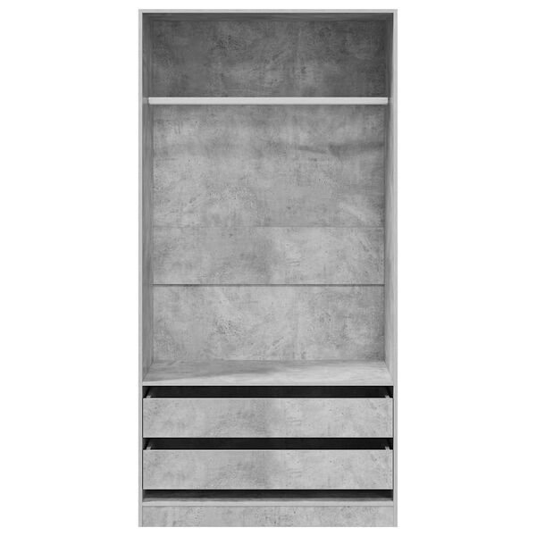 vidaXL Wardrobe Concrete Grey Engineered Wood Compact Wardrobe