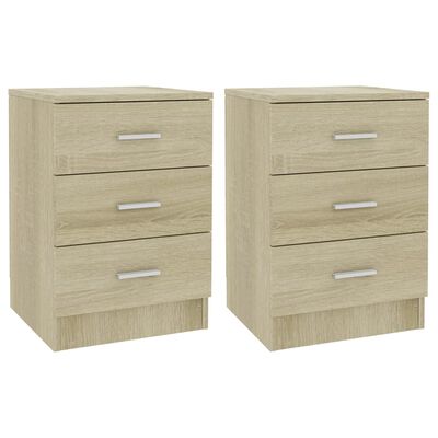 vidaXL Bedside Cabinets 2 pcs Sonoma Oak 15"x13.8"x22" Engineered Wood