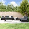 vidaXL Garden Lounge Set Black, Anthracite Solid Pine Wood, Oxford Fabric