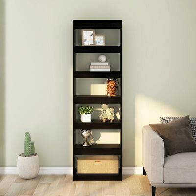 vidaXL Book Cabinet/Room Divider Black 23.6"x11.8"x78"