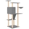 vidaXL Cat Tree Light grey Engineered wood, plush, sisal Large Durable