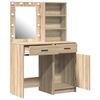 vidaXL Dressing Table Set with LED 2 pcs Sonoma Oak Engineered Wood