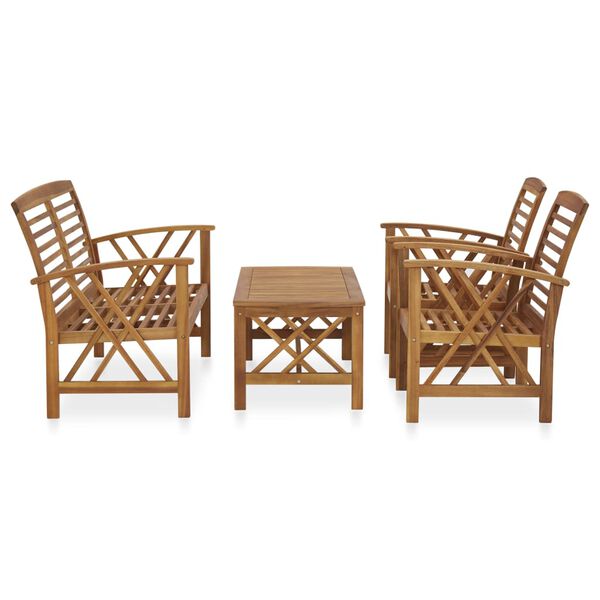 vidaXL Garden Lounge Set Brown Solid acacia wood Medium Durable