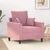vidaXL Sofa Chair Pink Velvet, Metal, Textilene, Foam Single
