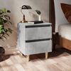 vidaXL Bed Cabinet with Solid Pinewood Legs Concrete Grey 15.7x13.8x19.7"