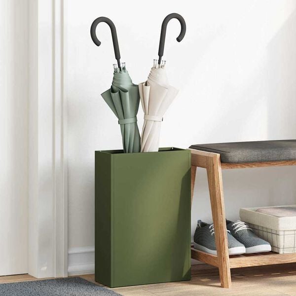 vidaXL Umbrella Stand Olive green 11.02 x 4.72 x 16.14 in Steel