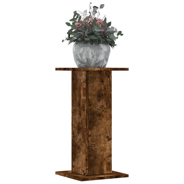 vidaXL Plant Stands 2 pcs Smoked Oak 11.8x11.8x23.6" Engineered Wood
