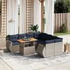 vidaXL 9 Piece Patio Sofa Set with Cushions Gray Poly Rattan