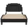 vidaXL Bed Frame Black Faux leather, metal, solid pine wood, plywood