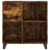 vidaXL Record Cabinet Smoked Oak Engineered Wood, Iron 33.3x15.0x35.0 in