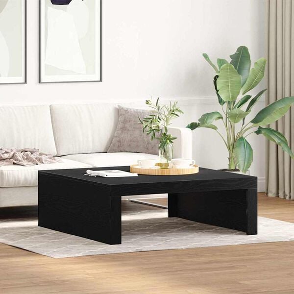 vidaXL Coffee Table Black Oak 39.37 x 39.37 x 13.78 in Engineered Wood