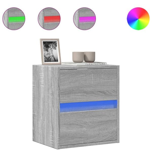 vidaXL TV Wall Cabinet Grey Sonoma Engineered Wood Medium