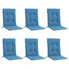 vidaXL Lowback Chair Cushion Set of 6 Melange blue 100% polyester