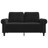 vidaXL 2-seater Sofa Black Velvet, metal, textilene Medium 2-Seater Sofa