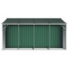 vidaXL Garden Shed Green Galvanized Steel, Polypropylene Large