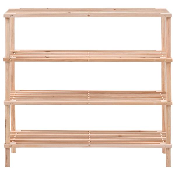 vidaXL Shoe Rack Natural Wood Solid Fir Wood Medium Shoe Rack