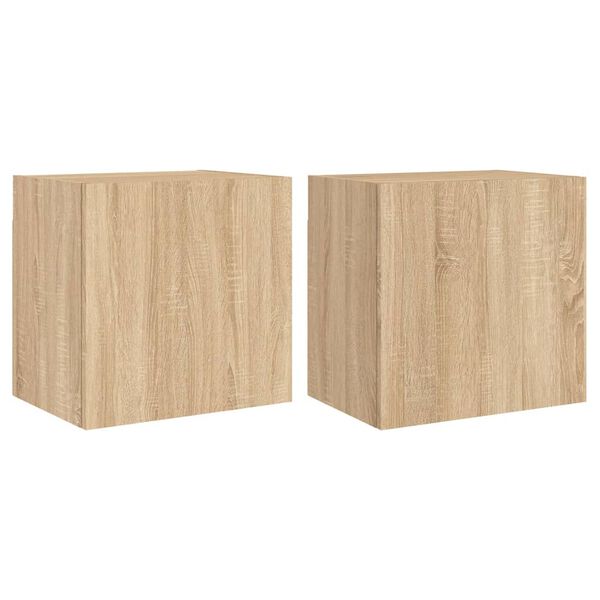 vidaXL TV Wall Cabinet Set of 2 Sonoma oak Engineered wood Medium