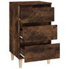 vidaXL Bedside Cabinet Smoked Oak Engineered wood, solid eucalyptus wood