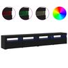 vidaXL TV Cabinet Set 3 pcs Black Oak 94.49 x 13.78 x 15.75 in