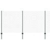 vidaXL Fence and Post Green 3.94 x 82.02 ft Steel