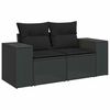 vidaXL Garden Sofa Set Black PE Rattan, Powder-Coated Steel, Tempered Glass