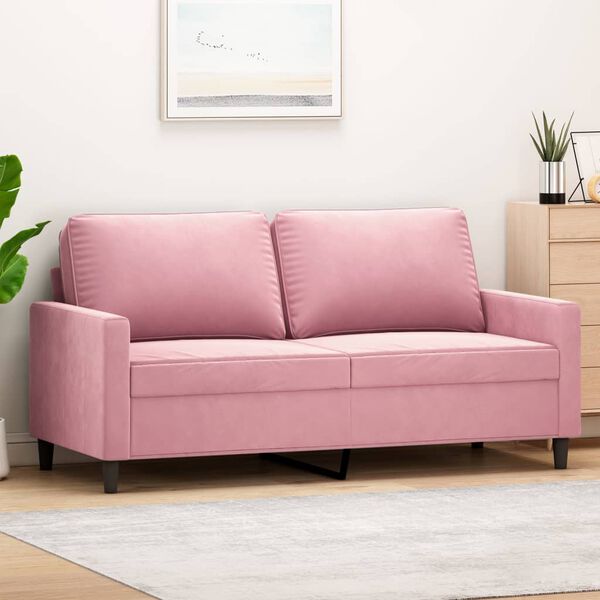vidaXL 2-Seater Sofa Pink 55.1" Velvet