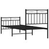 vidaXL Bed Frame Black Powder-Coated Steel Single Bed Frame