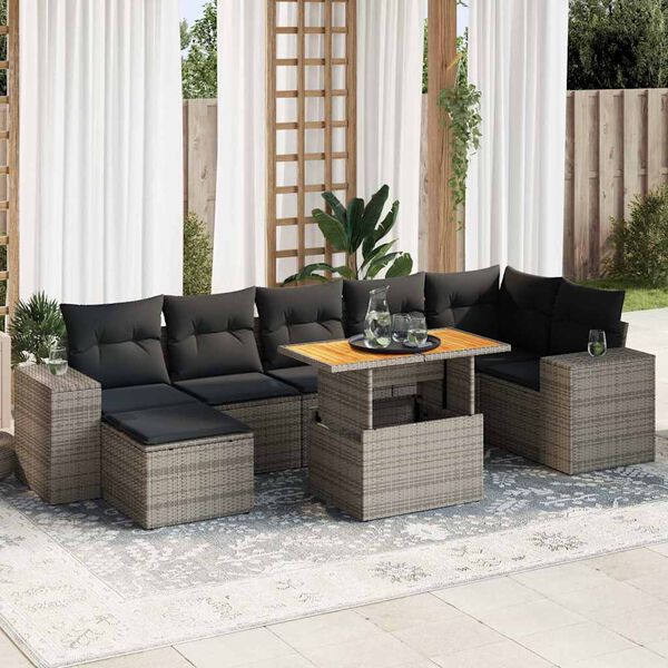 vidaXL Garden Sofa Set Grey