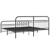 vidaXL Bed Frame Black Steel 79 x 79 in Bed Frame Rectangle