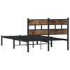 vidaXL Bed Frame Black Iron Small Double Bed Frame Rectangular