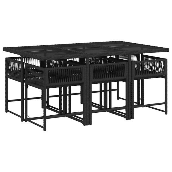 vidaXL Garden Dining Set Black