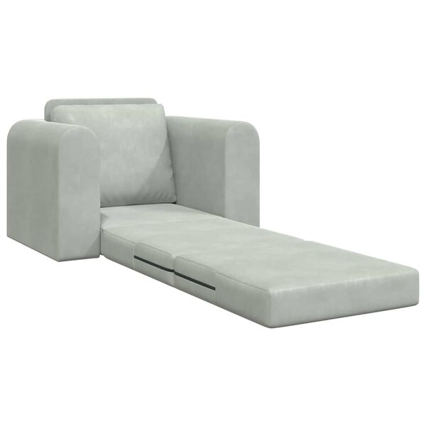 vidaXL Sofa Bed Light Grey 38.58 x 27.95 x 32.68 in Velvet