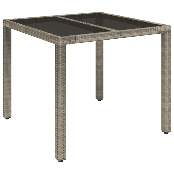 vidaXL Garden Dining Set Grey PE Rattan