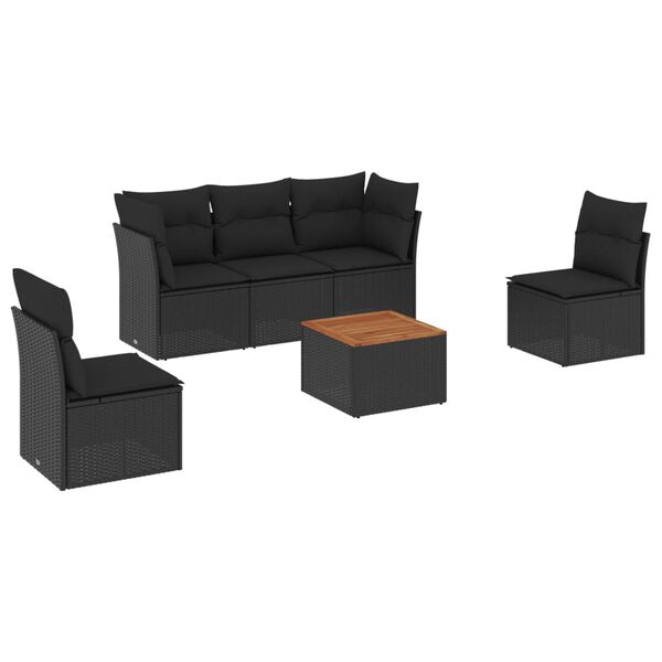 vidaXL Garden Sofa Set Black