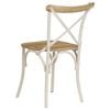 vidaXL Cross Chair Set of 6 White Solid mango wood, steel