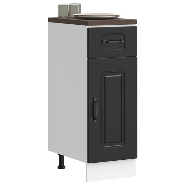 vidaXL Kitchen Base Cabinet Black Engineered Wood 11.8 x 18.1 x 32.1 in