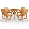 vidaXL Garden Dining Set Natural wood Solid acacia wood 5 piece set