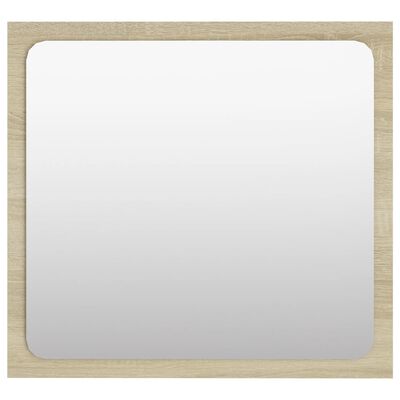 vidaXL Bathroom Mirror Sonoma Oak 15.7"x0.6"x14.6" Chipboard