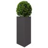 vidaXL Garden Planter Set of 2 Black Steel Medium Durable